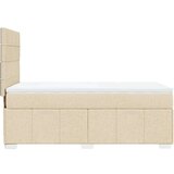 vidaXL Box spring postelja z vzmetnico krem 80x200 cm blago, (21309805) | Shoptok.si