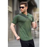 Madmext Khaki Patterned Polo Neck Men's T-Shirt 6081 Cene
