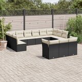 vidaXL 13-dijelni set vrtnih sofa s jastucima poliratan crni | shoptok.hr
