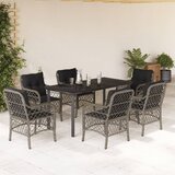  7-dijelni vrtni blagovaonski set sivi od poliratana | shoptok.hr