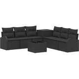  Set sofe 8 kom. Crna Poli Rattan i čelik | shoptok.hr