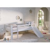 Vipack Bijeli podignuti dječji krevet od punog hrasta s toboganom s podnicom 90x200 cm Forrest – | shoptok.hr