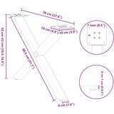  Noge za klub stolić u obliku slova X, 2 kom, antracit, 70 x (42-43) cm, čelik | shoptok.hr