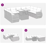  10-dijelni set vrtnih sofa od poliratana s jastucima smeđi | shoptok.hr