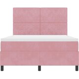  LED Box Spring Krevet s madracem Ružičasta 160 x 200 cm Baršun | shoptok.hr