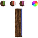 Maison Chic Visoka omara - Komoda - Predalnik LED dimljeni hrast 41,5x32,5x200 cm inženirski les, (21721983) Cene