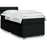 vidaXL Box spring postelja z vzmetnico črna 100x200 cm blago | Shoptok.si
