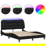 Furnova Posteljni okvir z LED lučkami črn 140x190 cm umetno usnje, (21933998) | Shoptok.si