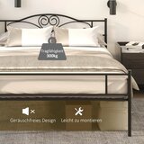  Metalni okvir kreveta s uzglavljem nosivost 300 kg 145D x 211Š x 106V cm crni | shoptok.hr