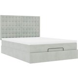  Otomanski krevet s madracima svijetlosivi 140x190 cm baršunasti | Eponuda.com