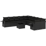  11-dijelni set vrtnih sofa od poliratana s jastucima crni | shoptok.hr