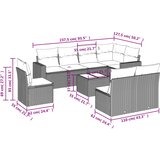  9-dijelni set vrtnih sofa s jastucima poliratan smeđi | shoptok.hr