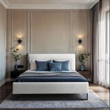 MID.YOU OBLAZINJENA POSTELJA 140 cm x 200 cm , les, tekstil, leseni material naravne barve | Shoptok.si