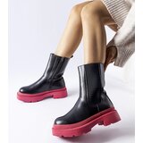 Gemre Black ankle boots on a pink sole Garden Cene