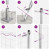 vidaXL Varjena žična ograja s 13 stebri 1.5x50 m galvanizirano jeklo | Shoptok.si