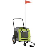 vidaXL Zeleni voziček za pse Poliester, Jeklo 124 x 53 x 53 cm Zložljiv | Shoptok.si