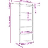 vidaXL Drsna vrata Rjava 100 x 208 cm Trdna borovina | Shoptok.si