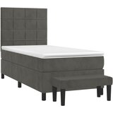 Box spring krevet s madracem tamnosivi 80 x 200 cm baršunasti | shoptok.hr