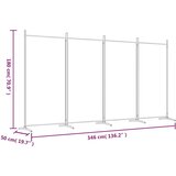 Sobna pregrada s 4 panela smeđa 346 x 180 cm od tkanine | shoptok.hr