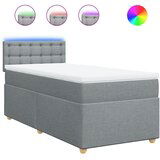 Maison Chic Box spring postelja - Vzmetna postelja z vzmetnico svetlo siva 80x200 cm blago SL10247, (21903304) | Shoptok.si