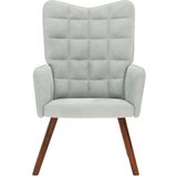 vidaXL Stol za sproščanje svetlo siv žamet | Shoptok.si