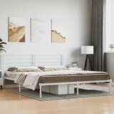 The Living Store Kovinski posteljni okvir z vzglavjem bel 180x200 cm - Posteljni Okvir, (21523289) Cene