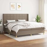  Krevet s oprugama i madracem smeđesivi 200x200 cm od tkanine | shoptok.hr