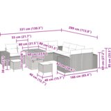  13-dijelni vrtni kauč set s jastučićima Bež poli ratan | shoptok.hr