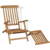  Ležalnik z naslonjalom za noge trdna tikovina | Shoptok.si