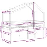 vidaXL Visoki krevet s krovom bijeli 90 x 190 cm od masivne borovine | shoptok.hr