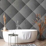  Foto tapeta - Grey symmetry - geometric concrete pattern with white joints 200x140 Vodootporna | shoptok.hr