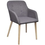  Blagovaonske stolice tkanina i hrastovina 4 kom svjetlo sive | shoptok.hr