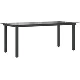  Vrtni stol crni 190 x 90 x 74 cm aluminijum i staklo | shoptok.hr