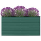 vidaXL Dvignjeno cvetlično korito 160x80x77 cm pocinkano jeklo zeleno Cene
