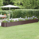 vidaXL Visoka greda iz prašno premazanega jekla 440x80x36 cm rjava | Shoptok.si