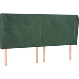 Maison Chic posteljno vzglavje - vzglavna omarica - nočna omarica z ušesi temno zeleno 203x23x118/128 cm žamet, (21711020) | Shoptok.si