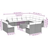  13-dijelni set vrtnih sofa s jastucima poliratan crni | shoptok.hr