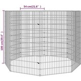 vidaXL kavez za zečeve s 8 panela 54 x 100 cm od pocinčanog željeza | shoptok.hr