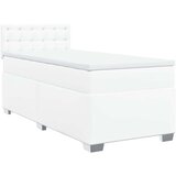 vidaXL Box spring postelja z vzmetnico bel 90x190 cm umetno usnje | Shoptok.si