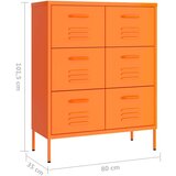 vidaXL Omarica s predali oranžna 80x35x101,5 cm jeklo | Shoptok.si
