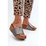 Kesi Zazoo women's leather slippers with cork gusset, graphite