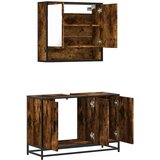  2-dijelni set kupaonskog namještaja dimljena boja hrasta drveni | shoptok.hr