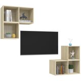  4-dijelni set TV ormarića boja hrasta sonome konstruirano drvo | Eponuda.com