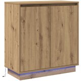 vidaXL Stranska omara z LED osvetlitvijo v stilu Artisan Oak, dimenzije 71x34,5x75 cm, narejena iz inženirskega lesa | Shoptok.si