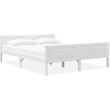  Posteljni okvir trdna borovina bel 160x200 cm | Shoptok.si