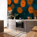  Foto tapeta - Watercolour composition - orange patterns on a delicate leaf background 350x256 | shoptok.hr