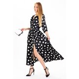 Fenzy Elegantna Maxi Haljina S Uzorkom Mori, Crna | shoptok.hr