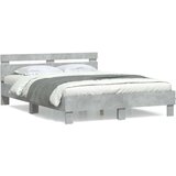 vidaXL Posteljni okvir z vzglavjem betonsko siv 140x200 cm inž. les | Shoptok.si