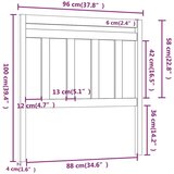  Uzglavlje za krevet bijelo 96 x 4 x 100 cm od masivne borovine | shoptok.hr