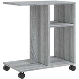 vidaXL Stranska mizica s kolesi siva sonoma 50x30x55 cm inžen. les | Shoptok.si
